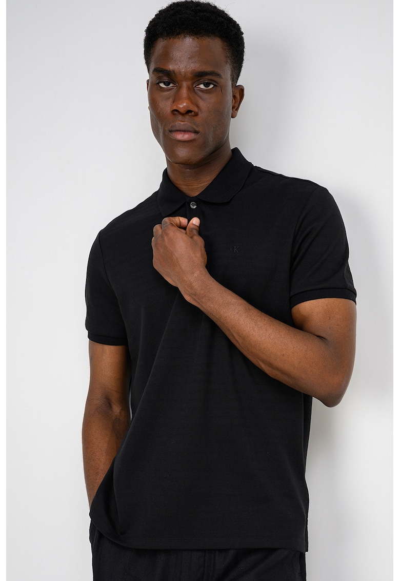 Tricou polo cu nasturi - Negru