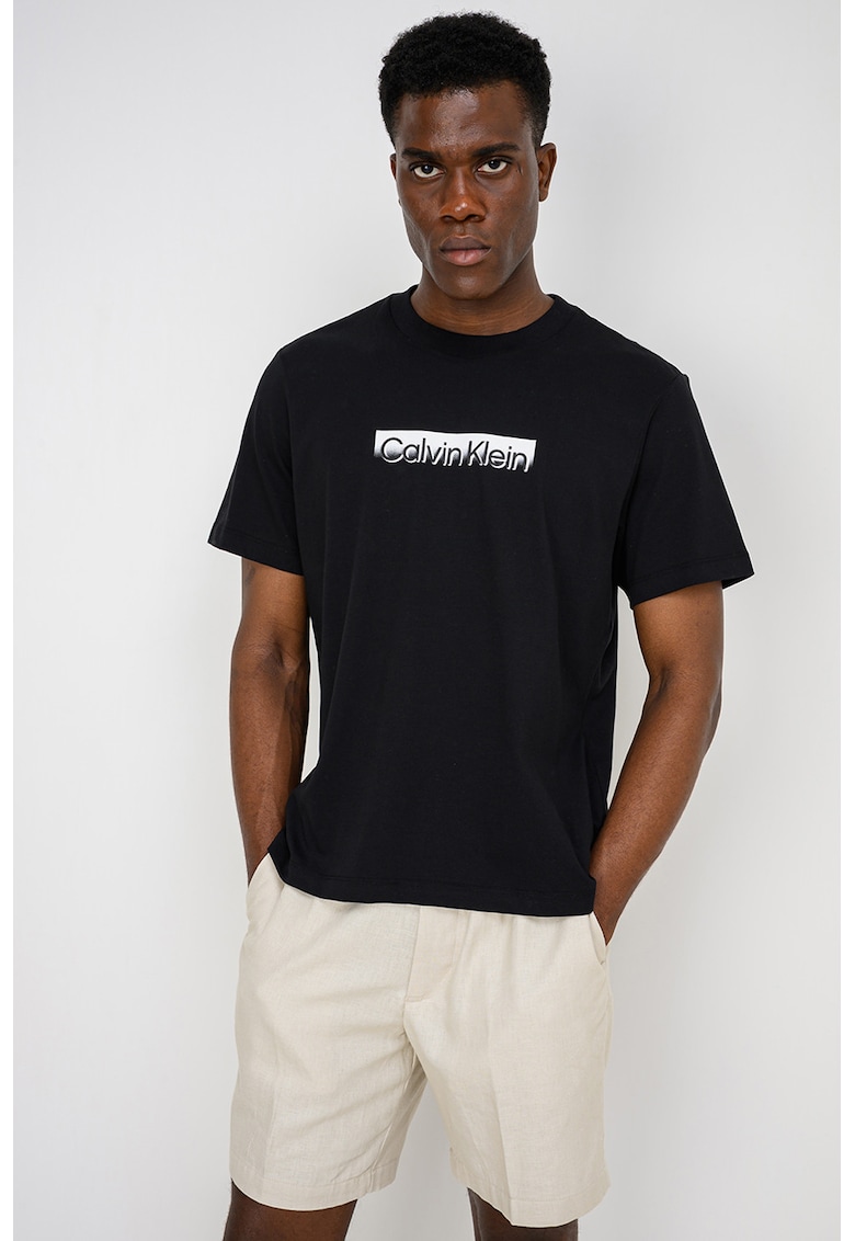 Tricou din bumbac cu imprimeu - Negru
