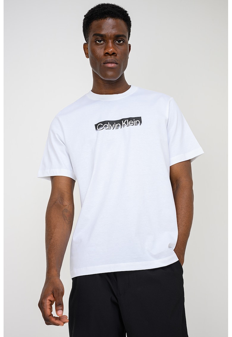 Tricou din bumbac cu imprimeu - Negru/Alb optic