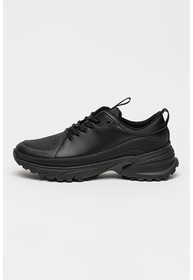 Pantofi sport Hike Runner din piele cu garnituri din plasa - Negru