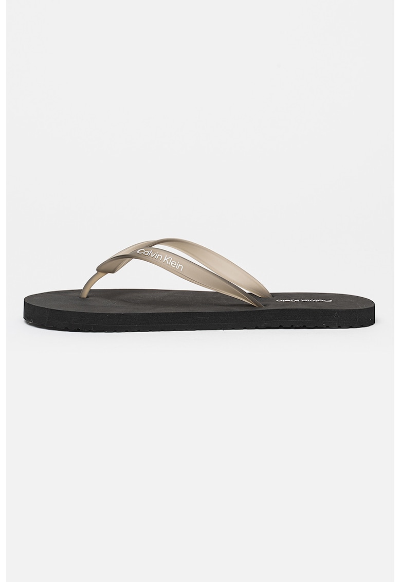 Papuci flip-flop cu logo - Grej