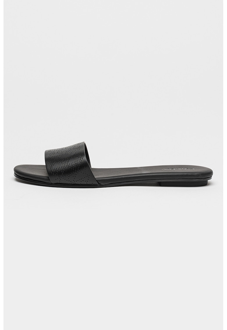 Papuci de piele - Negru stins