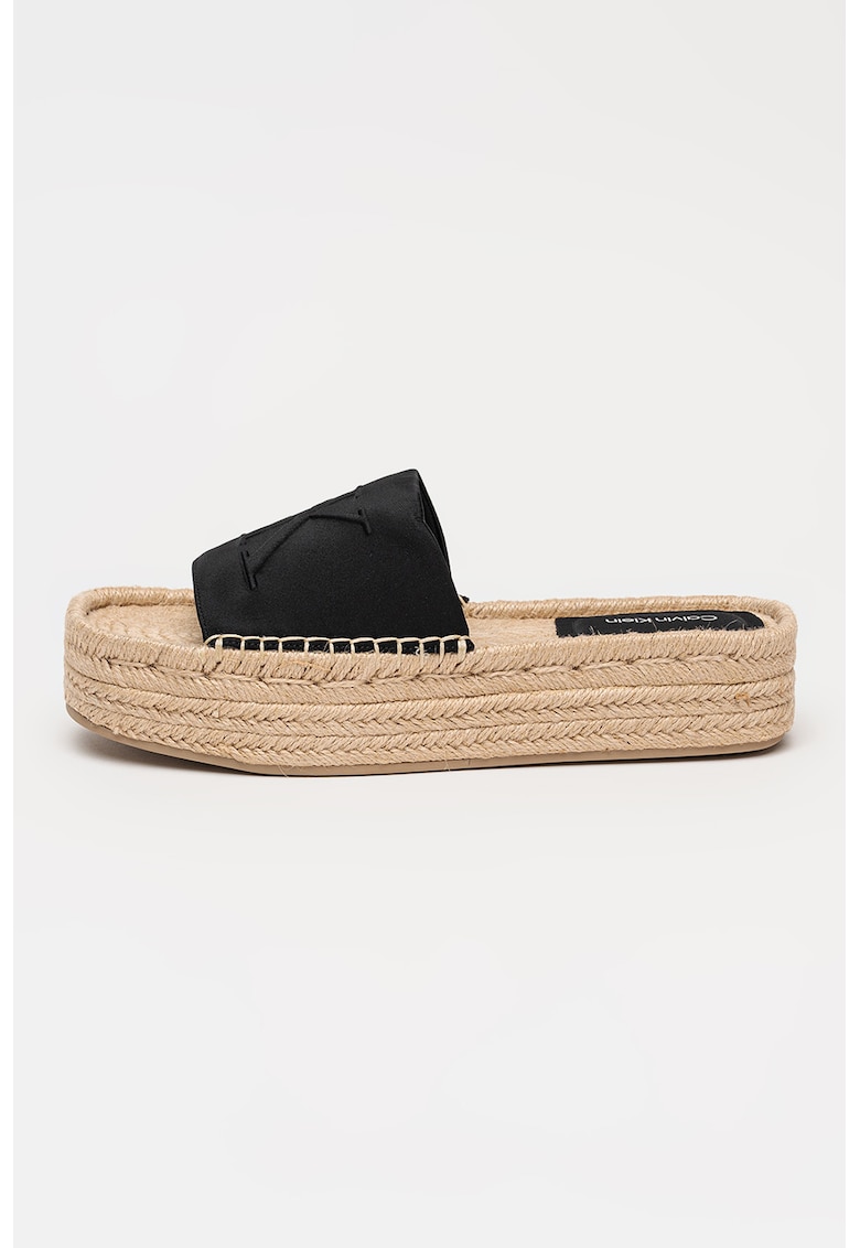 Papuci flatform - Negru