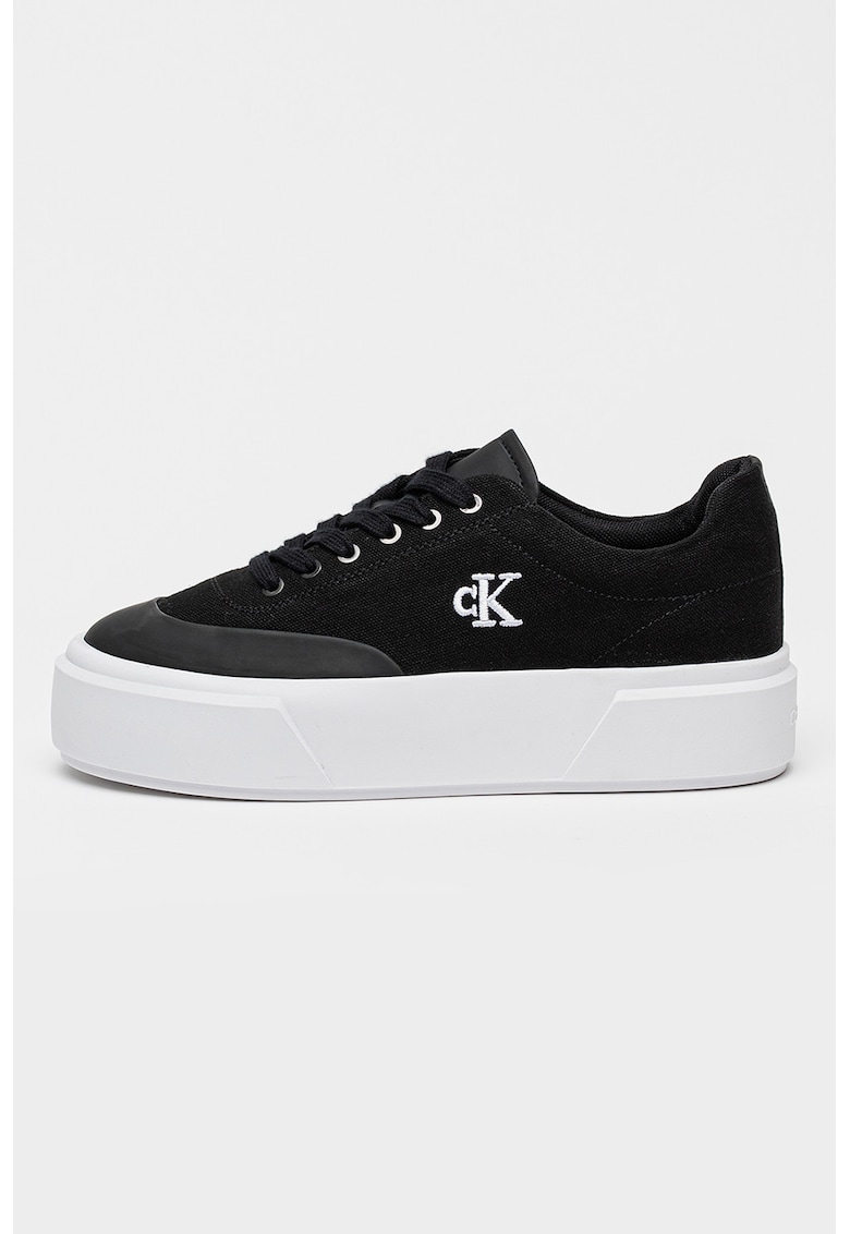 Pantofi sport flatform din material textil - Black Onyx