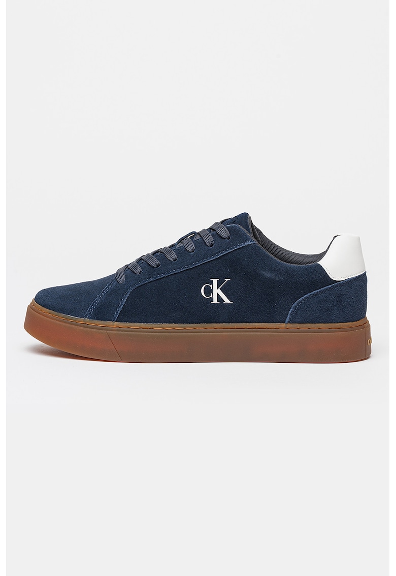 Pantofi sport din piele intoarsa cu sireturi si talpa cupsole Classic - Albastru cobalt