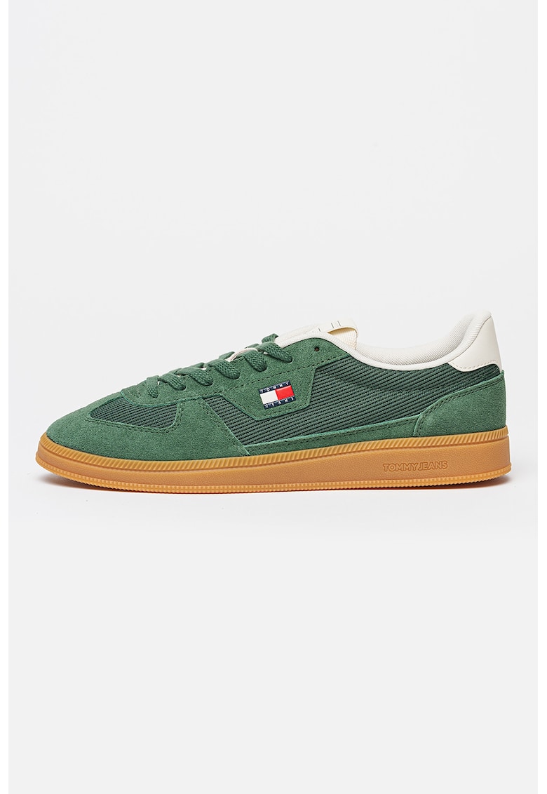 Pantofi sport Greenwich de piele intoarsa cu garnituri textile - Verde irlandez