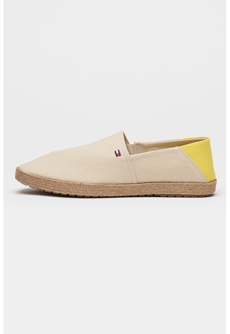 Espadrile din material textil cu logo discret brodat - Bej deschis