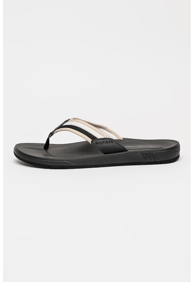 Papuci flip-flop cu logo - Negru