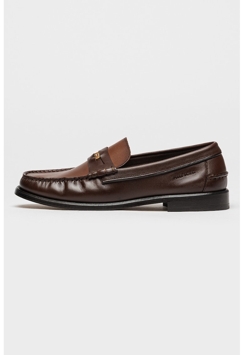 Pantofi loafer din piele cu detaliu logo Penny - Maro Siena