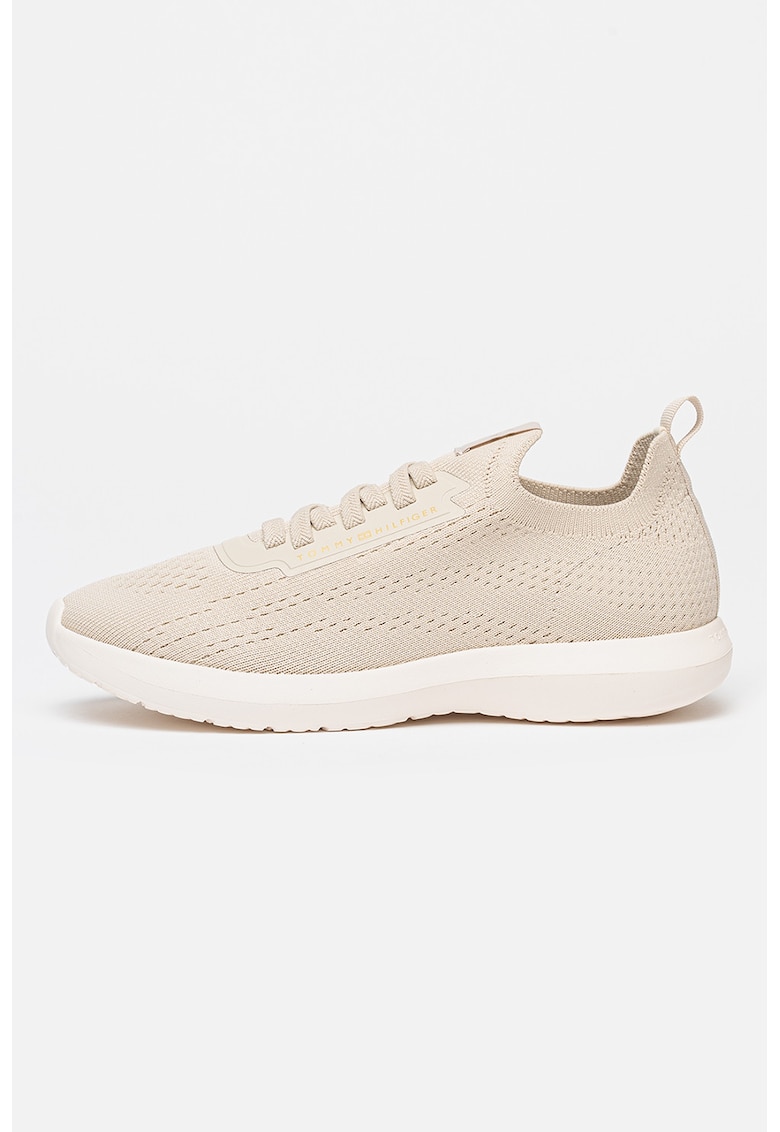 Pantofi sport slip-on cu aspect tricotat - Bej deschis
