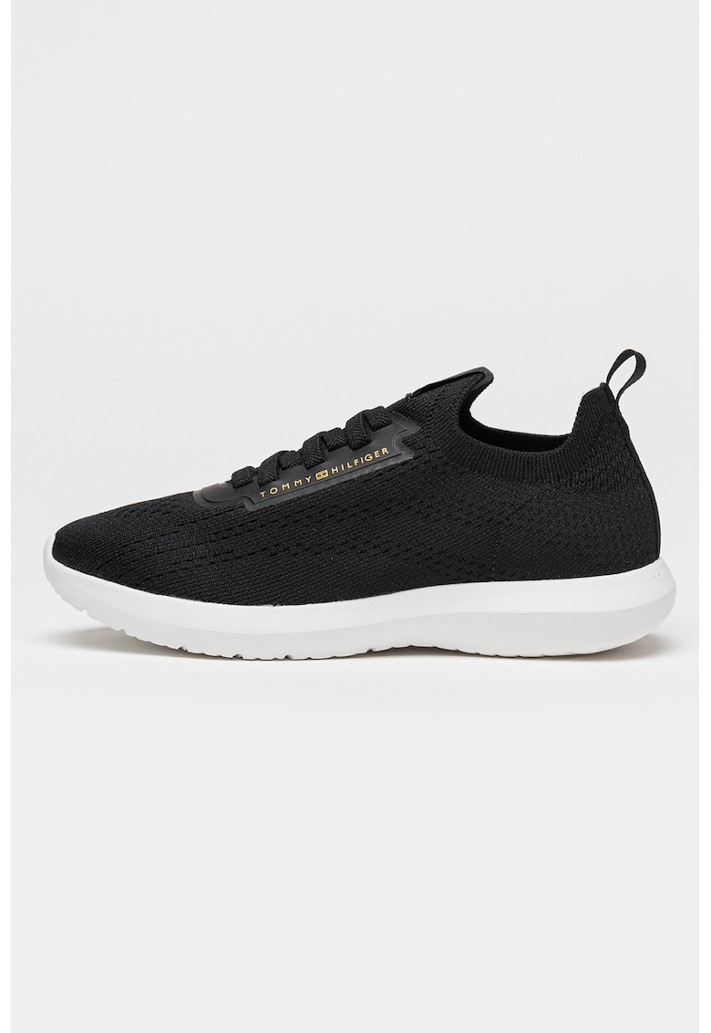 Pantofi sport slip-on cu aspect tricotat - Negru stins
