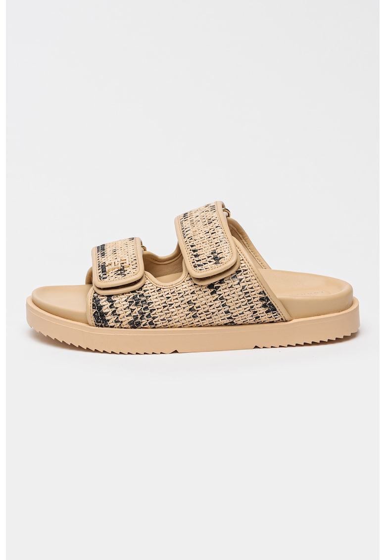 Papuci flatform textili - Bej deschis