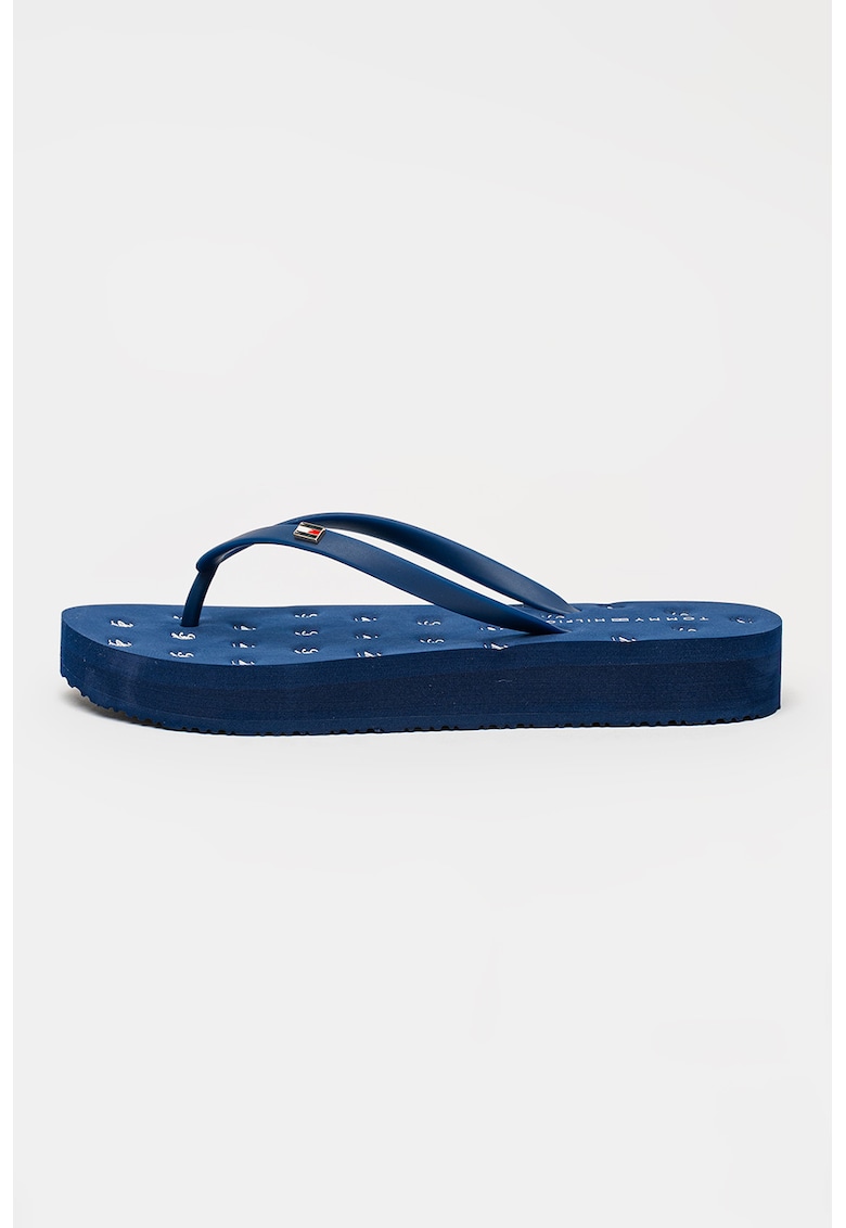 Papuci flip-flop cu logo - Albastru inchis