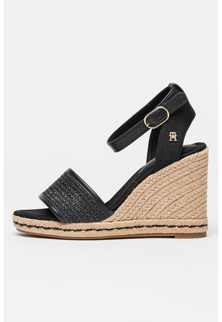 Sandale-espadrile wedge cu bareta pe glezna