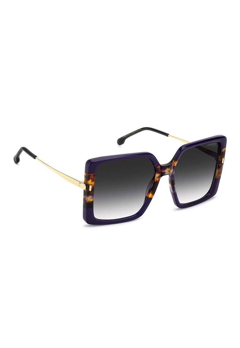 Ochelari de soare patrati cu lentile polarizate - Auriu/Maro/Albastru indigo