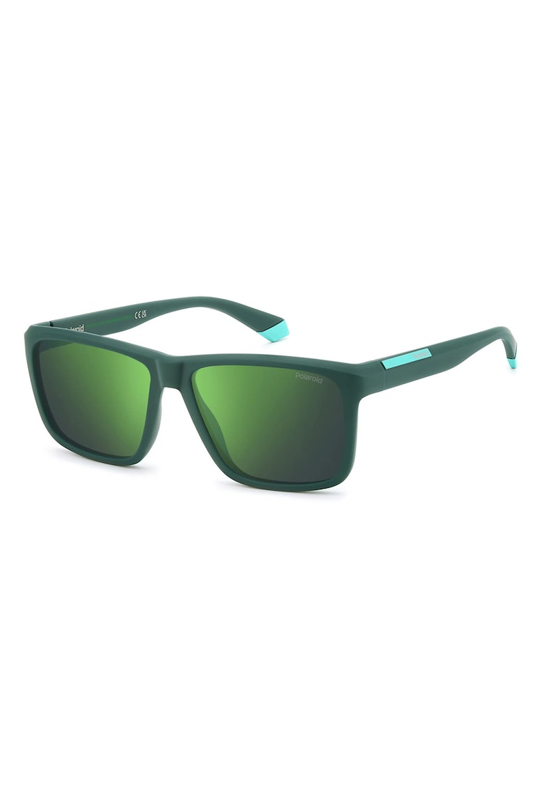 Ochelari de soare dreptunghiulari cu lentile polarizate - Turcoaz/Verde persan