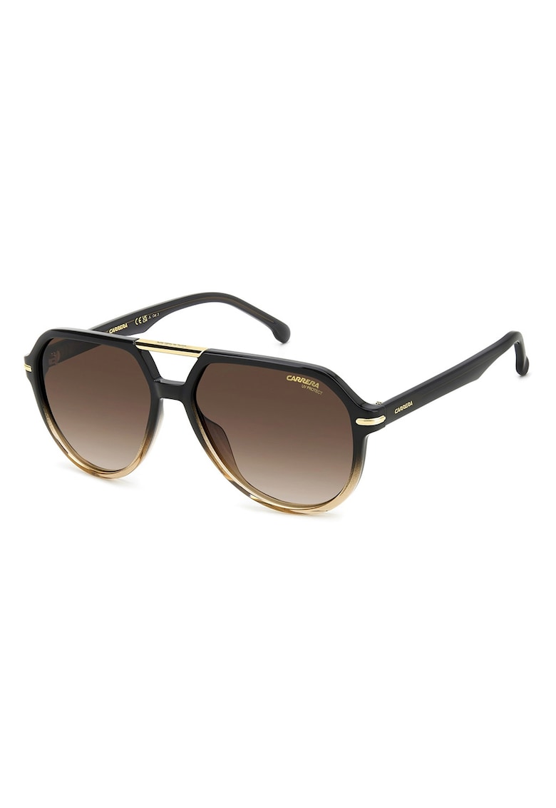 Ochelari de soare aviator cu lentile in degrade - Negru/Bej inchis