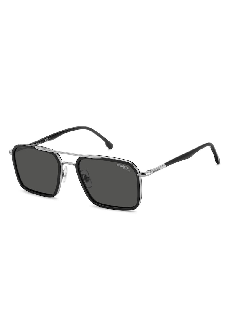 Ochelari de soare aviator cu lentile uni - Negru/Argintiu