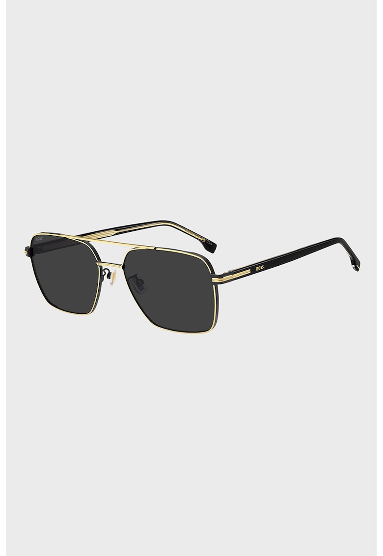 Ochelari de soare aviator cu logo - Negru/Auriu deschis