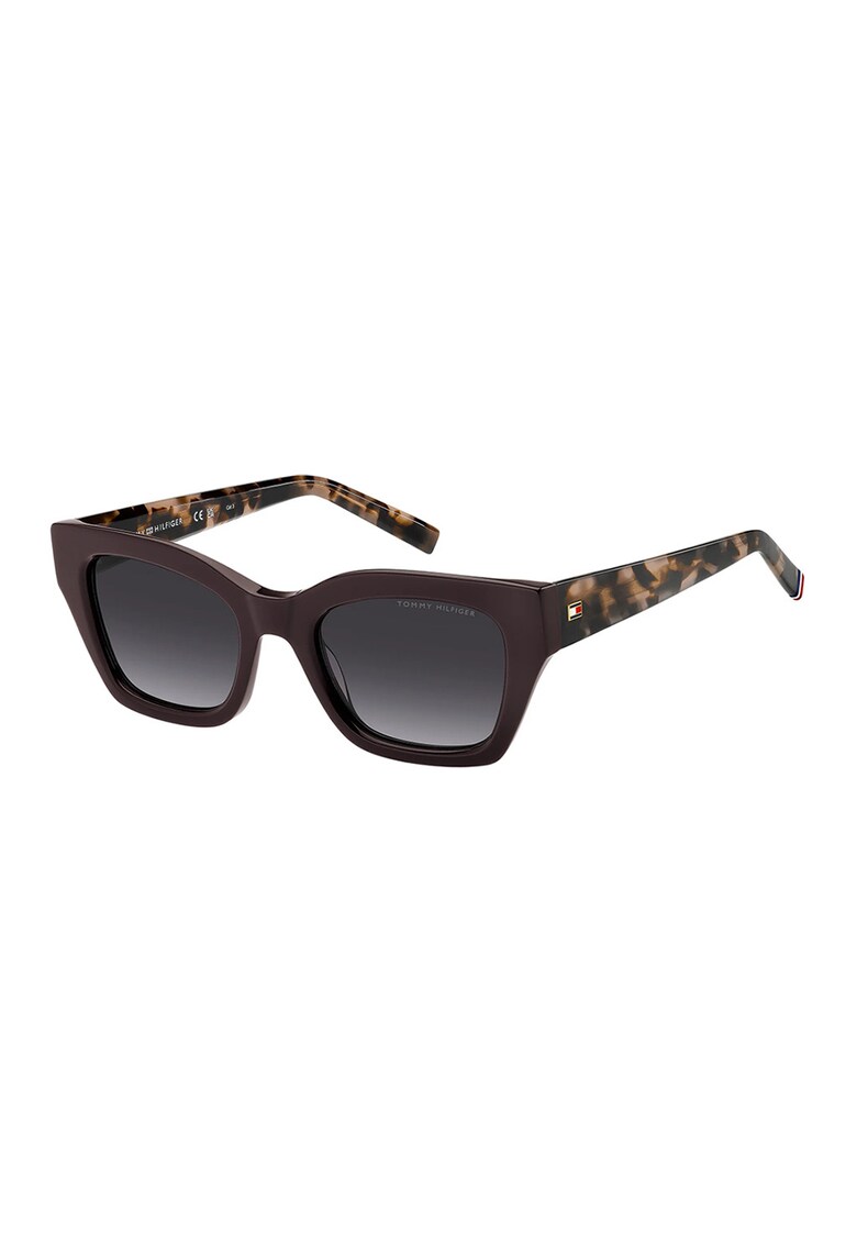 Ochelari de soare patrati cu lentile in degrade - Maro inchis/Negru/Maro camel