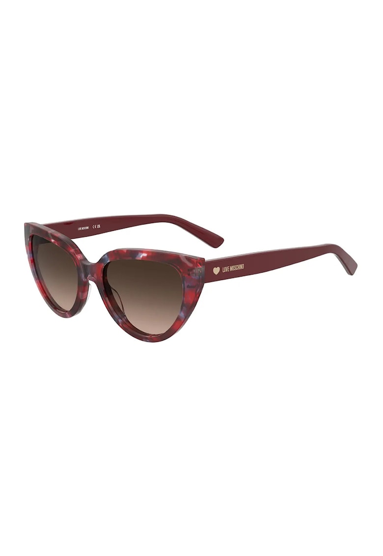 Ochelari de soare cat-eye cu lentile in degrade - Albastru oceanic/Roz inchis/Rosu vintage