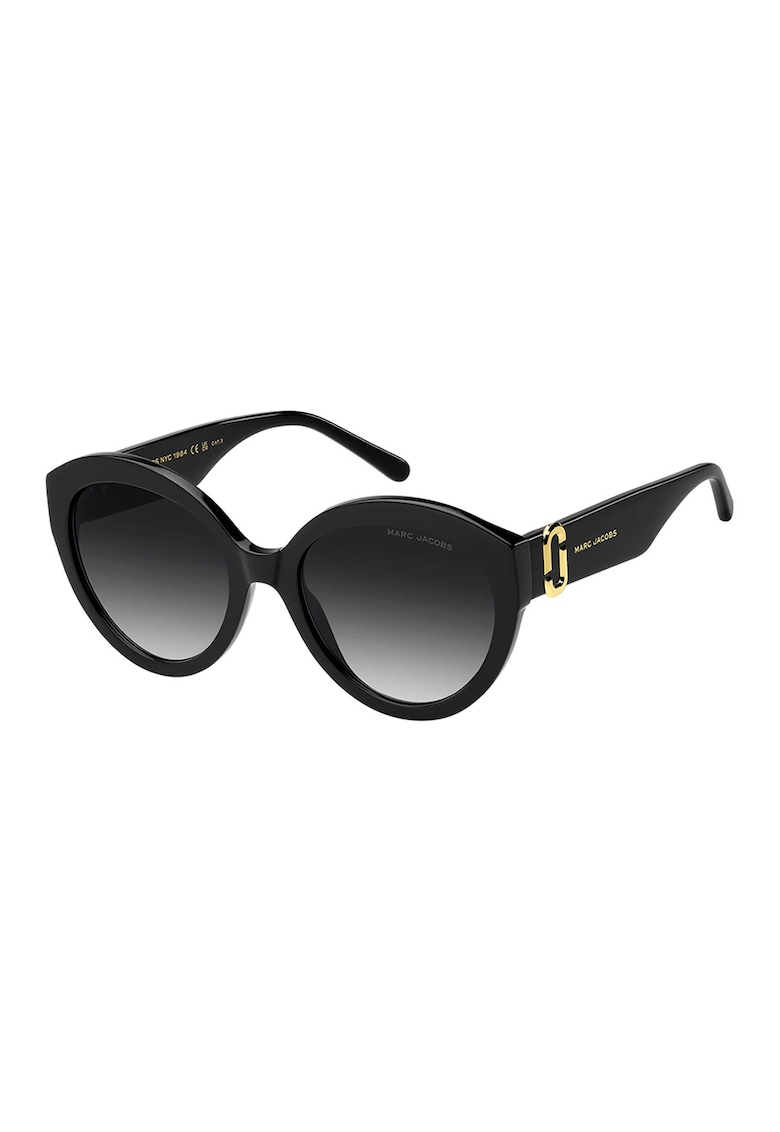 Ochelari de soare cat-eye cu imprimeu logo - Auriu/Negru