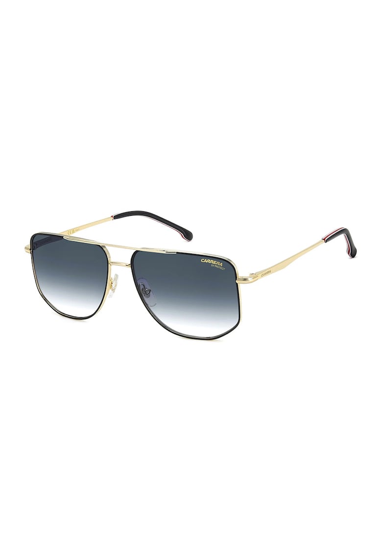 Ochelari de soare aviator cu rame metalice - Auriu/Negru/Rosu inchis