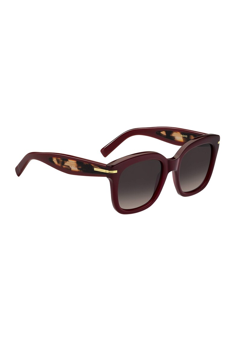 Ochelari de soare butterfly cu lentile in degrade - Negru/Visiniu inchis/Maro camel