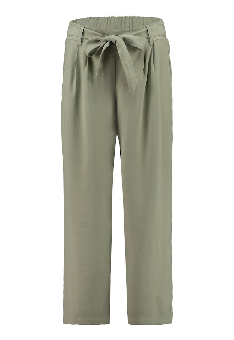 Pantaloni uni cu pliseuri si funda in talie Cina