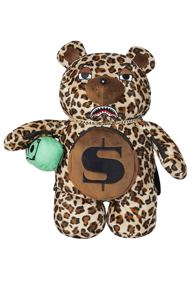 Rucsac Leopard Moneybear Teddy Bear maro 63.5x17.78x30.5cm