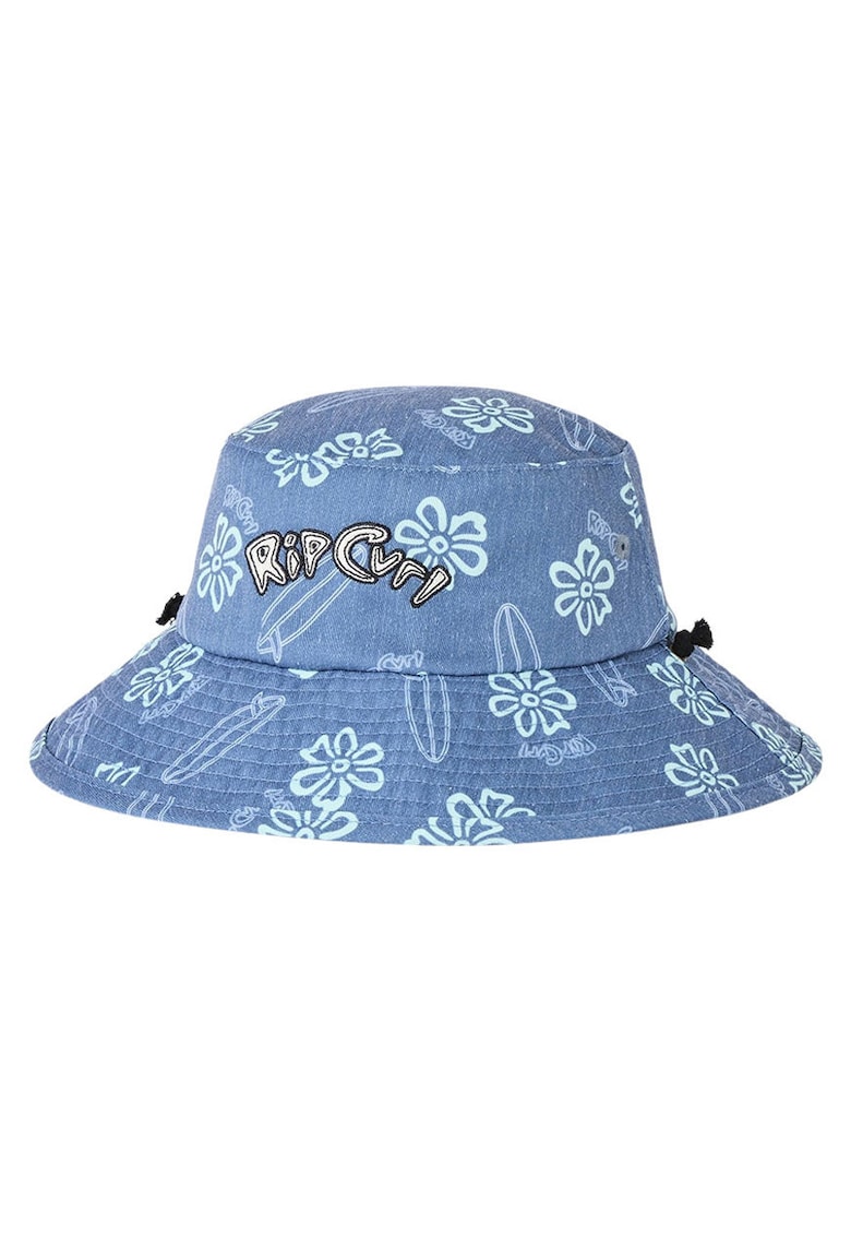 Caciula copii reversibila - bumbac - albastru - 52cm