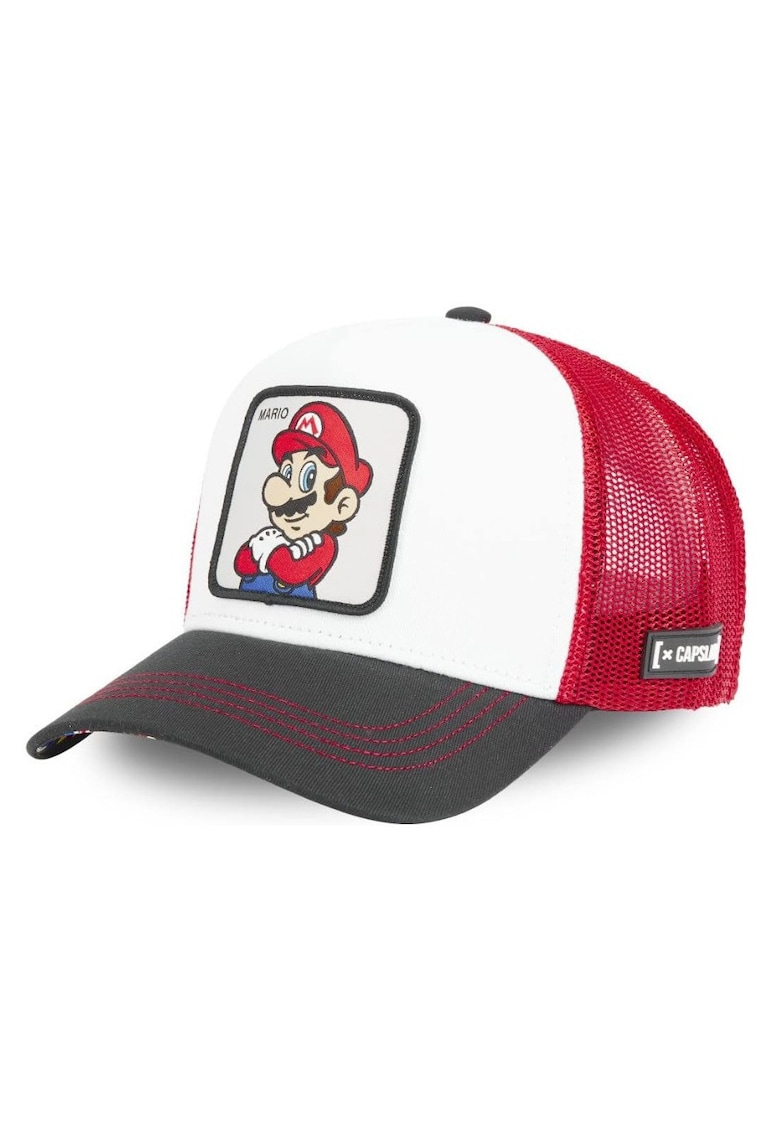 Sapca Super Mario alba ajustabila mesh unisex