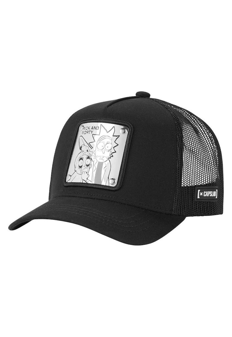 Sapca trucker Rick and Morty negru ajustabil 50x50% bumbac poliester