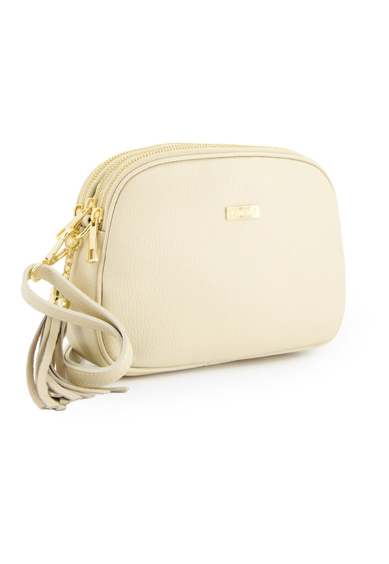 Geanta crossbody din piele naturala cu 3 compartimente