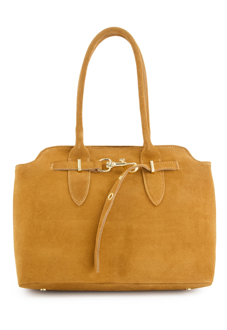 Geanta shopper piele naturala maro 27x36x13cm