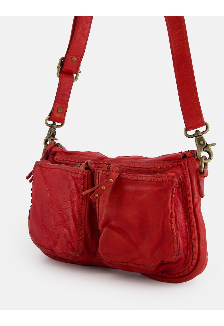 Geanta crossbody din piele cu multiple buzunare
