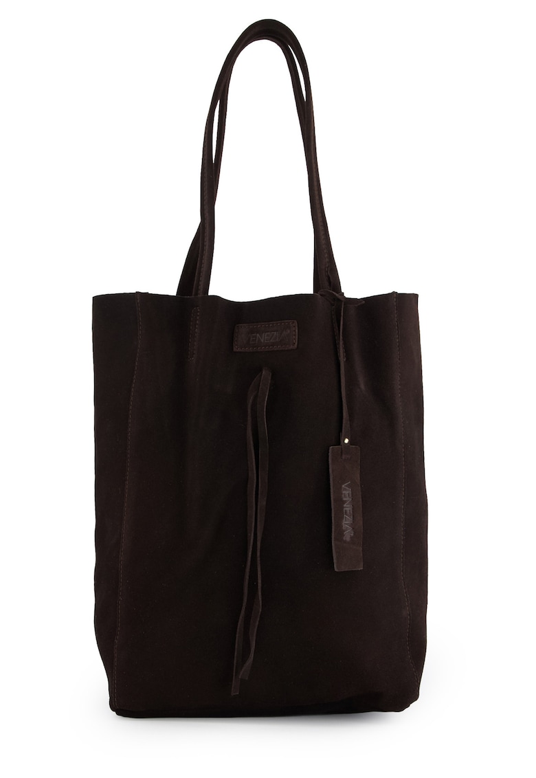 Geanta shopper din piele intoarsa