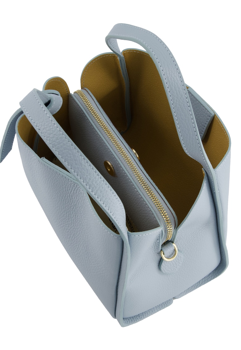 Geanta dama piele naturala albastru 25x15x19cm curea reglabila detasabila