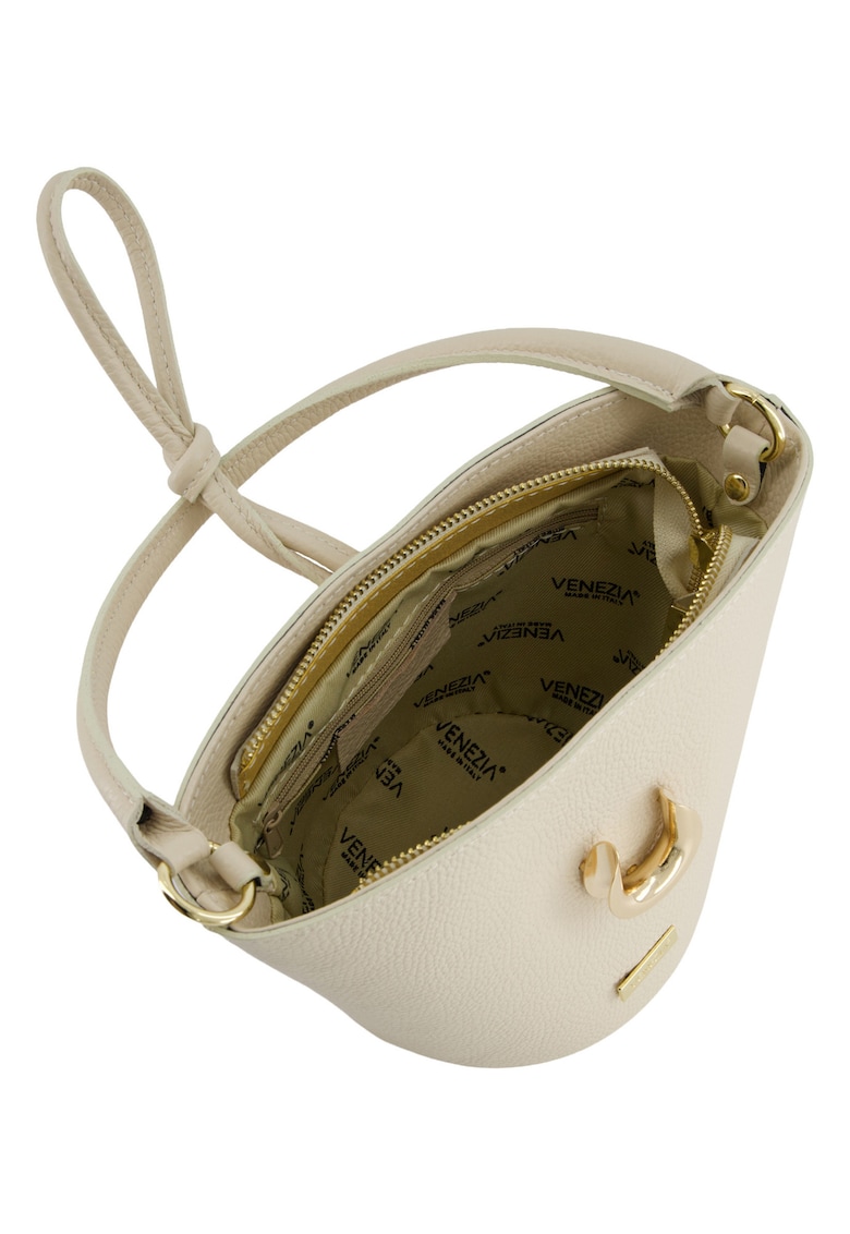 Geanta din piele naturala tip bucket