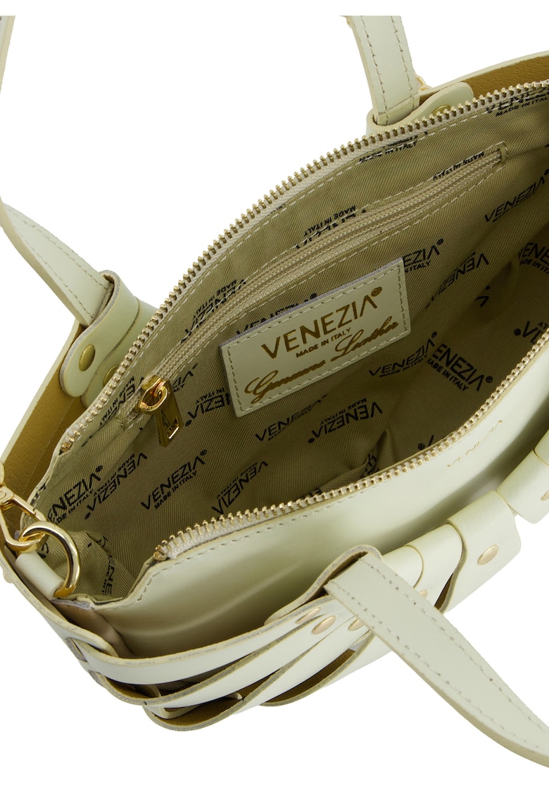 Geanta crossbody din piele naturala cu lant detasabil