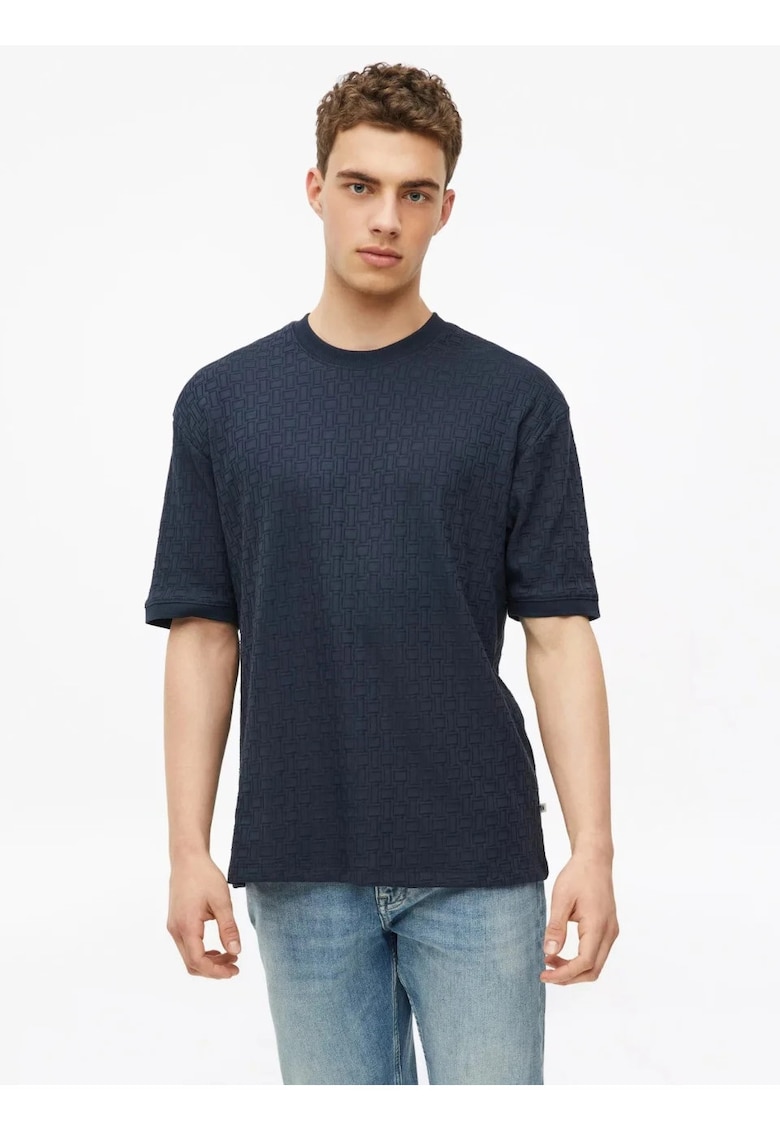 Tricou barbati - din amestec de bumbac - Relaxed fit - Bleumarin inchis -