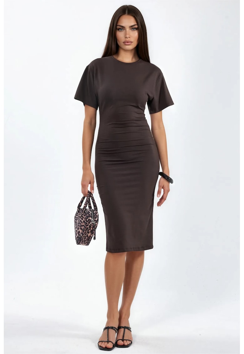 Rochie Mini Femei Maro - Viscoza cu Elastan