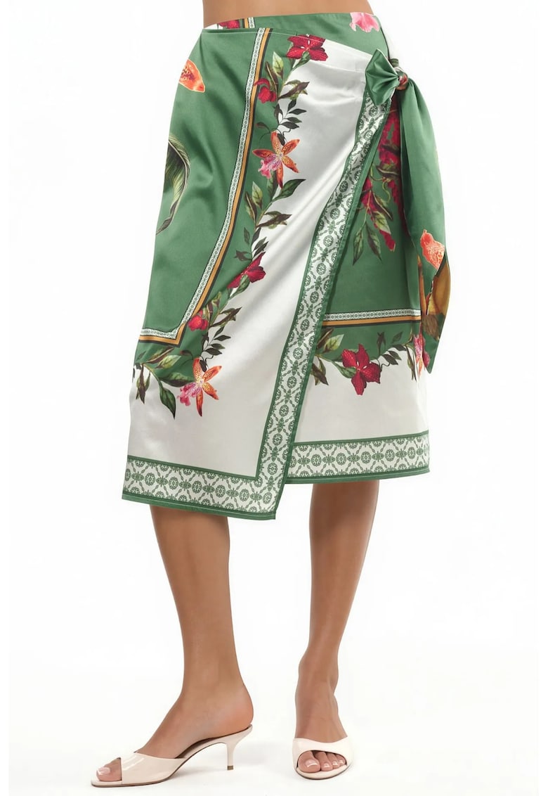 Fusta midi - verde - 100% poliester