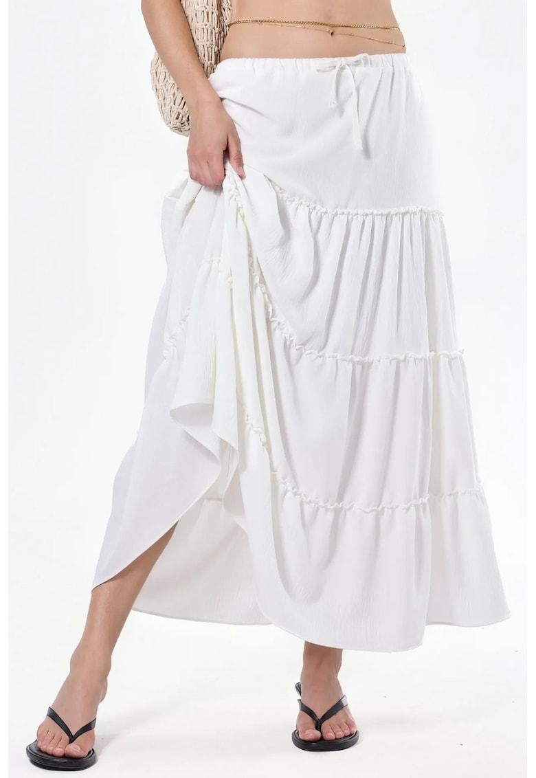 Fusta maxi - uni - confortabila - crem natural - poliester