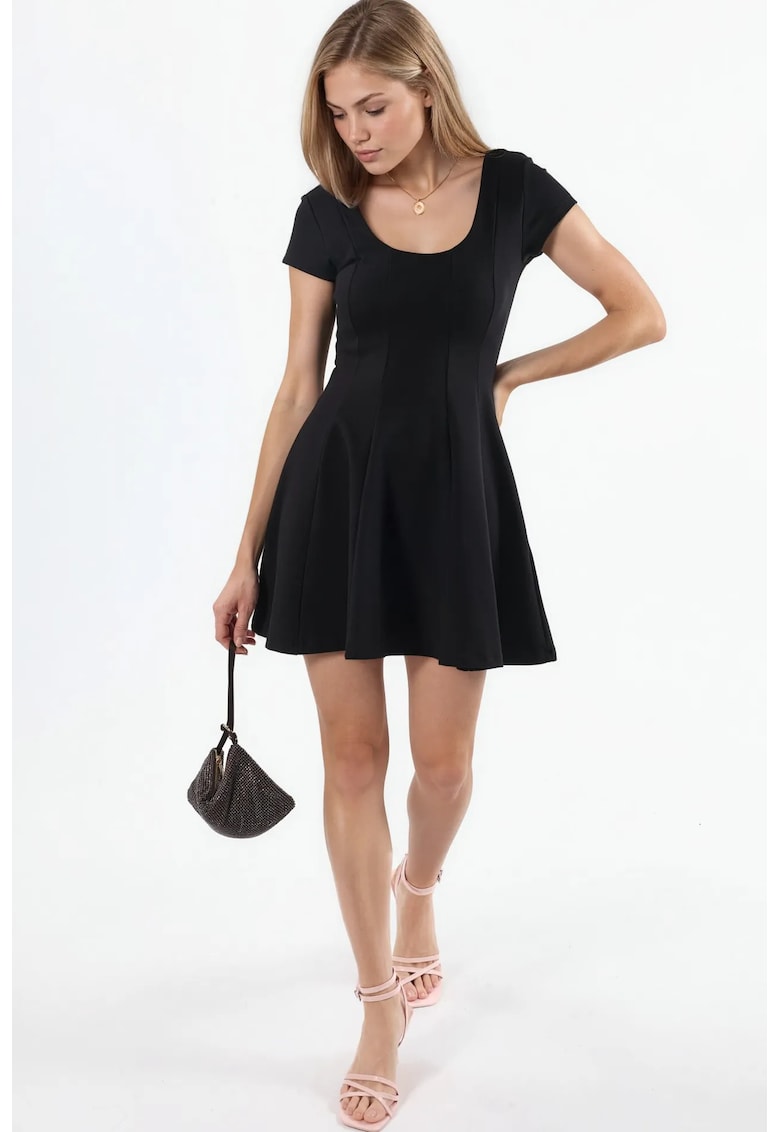 Rochie Mini neagra - material viscoza - pentru femei