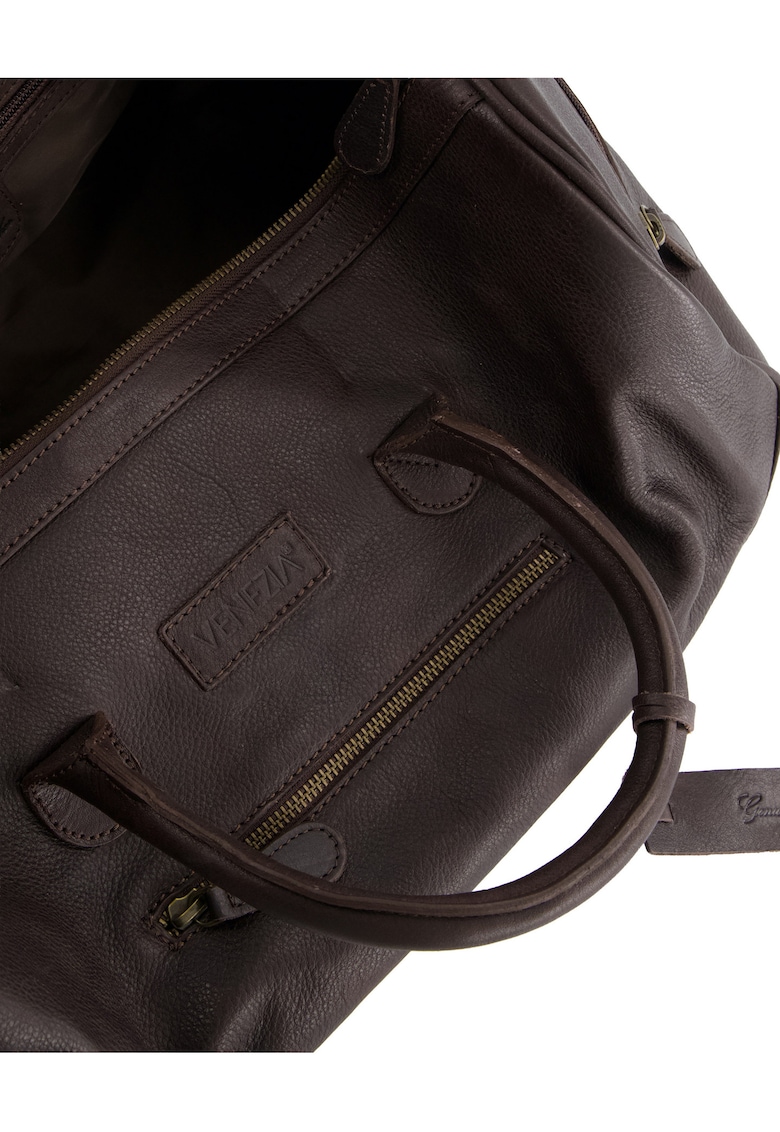 Geanta duffle din piele cu bareta detasabila