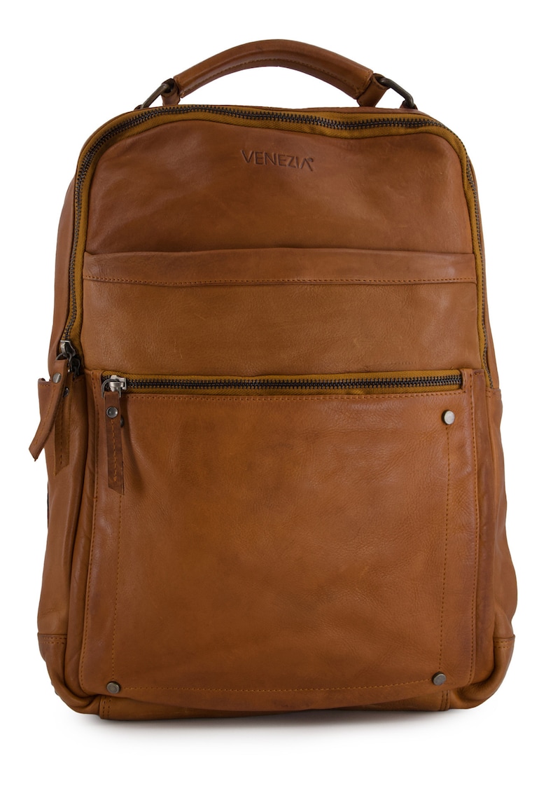 Rucsac din piele cu barete ajustabile