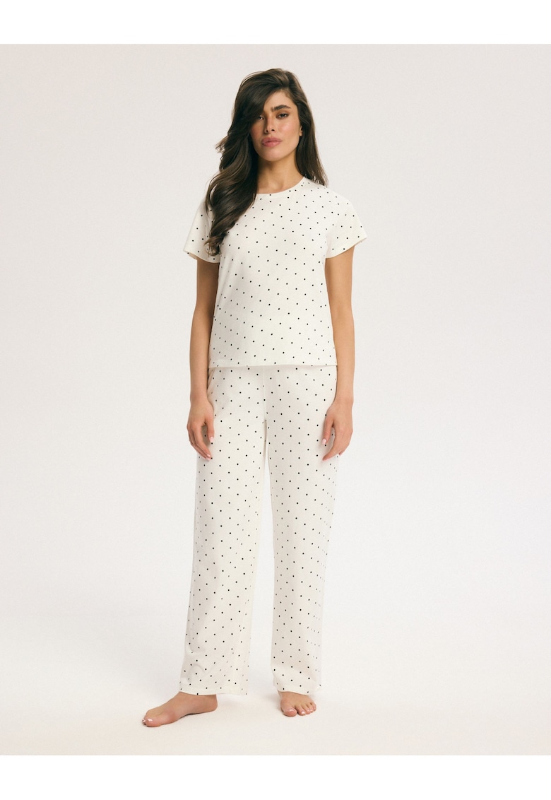 Pijama dama Clasica Buline Macchioato - Alb crem