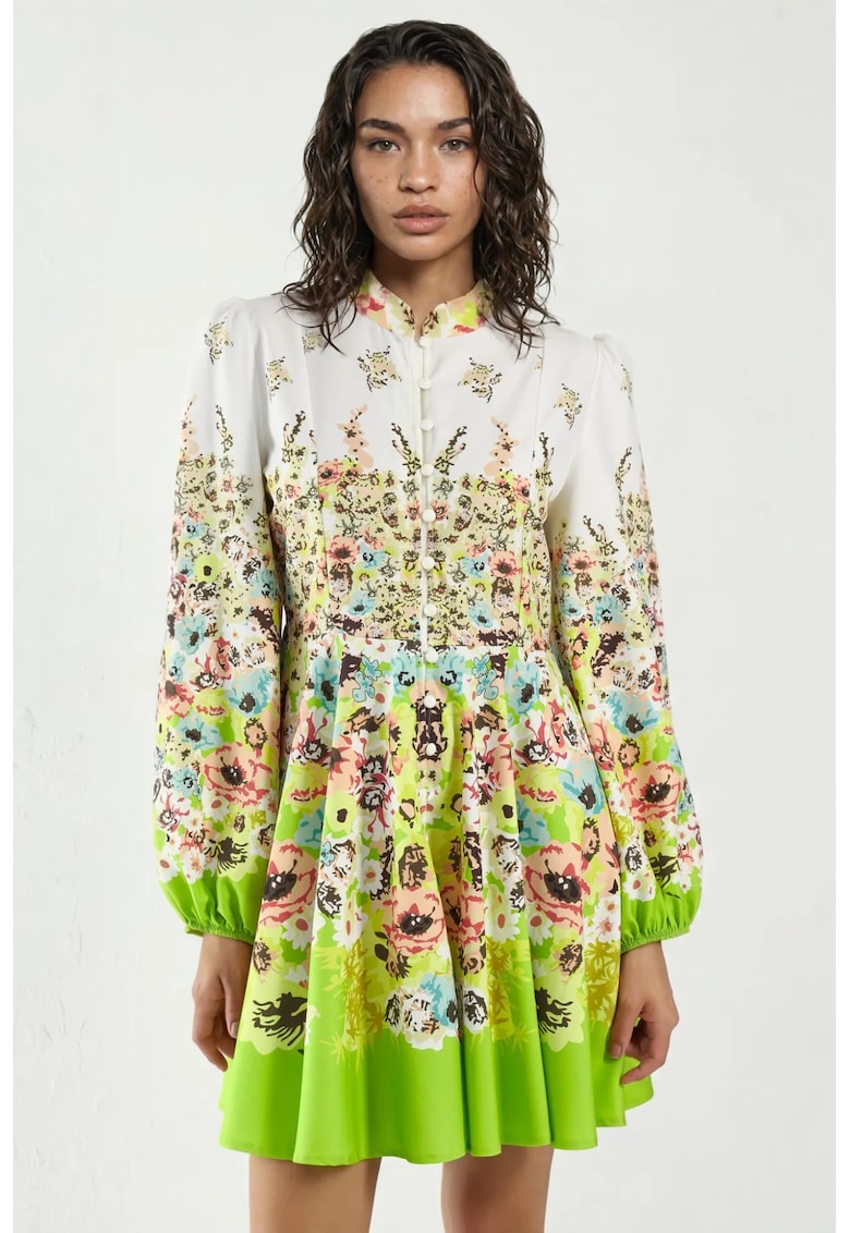 Rochie Mini - Verde - Poliester/Bumbac/Lycra