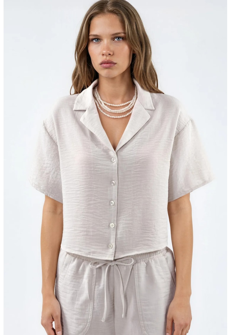 Camasa dama - camasa scurta - casual - bej natural - poliester